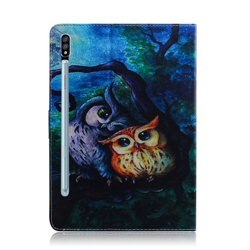 Housse Samsung Galaxy Tab S7 Peinture Hiboux