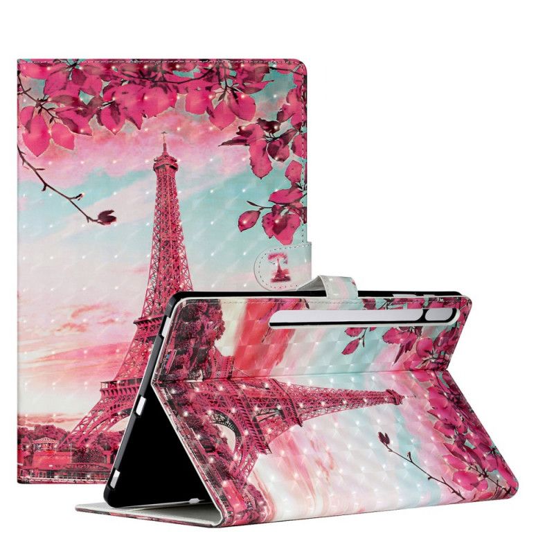 Housse Samsung Galaxy Tab S7 Plus Tour Eiffel Florale