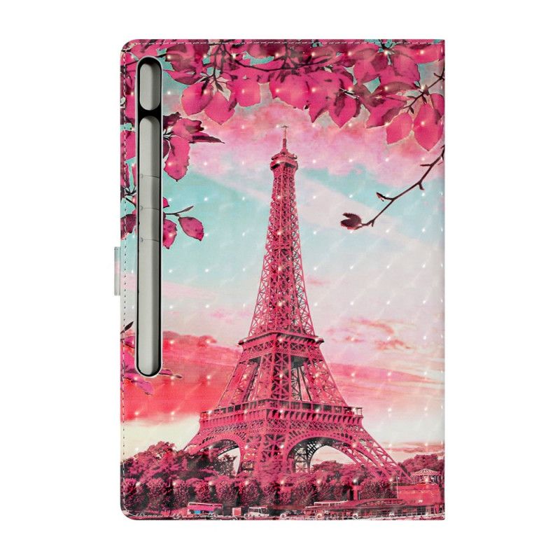 Housse Samsung Galaxy Tab S7 Plus Tour Eiffel Florale