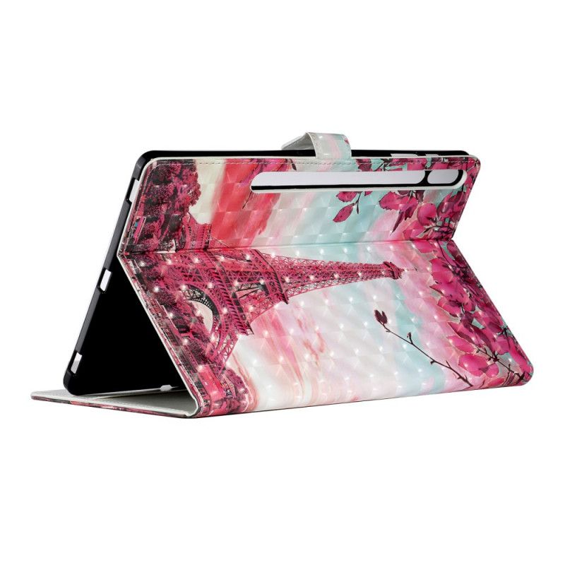 Housse Samsung Galaxy Tab S7 Plus Tour Eiffel Florale