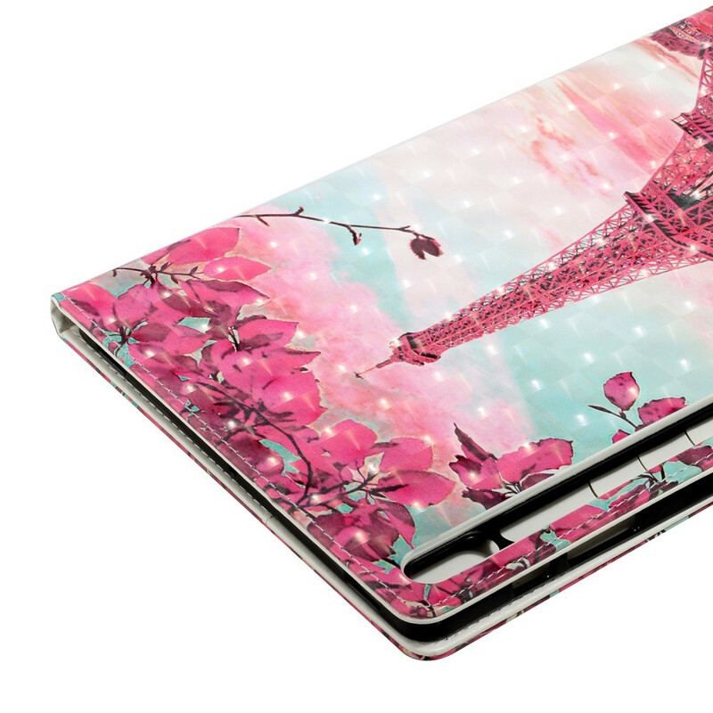 Housse Samsung Galaxy Tab S8 Plus / S7 Plus Tour Eiffel Florale