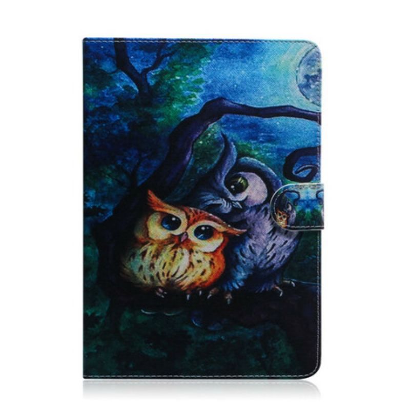 Housse Samsung Galaxy Tab S8 / Tab S7 Peinture Hiboux