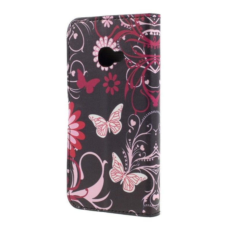 Étui Housse Samsung Galaxy Xcover 4 Papillons Et Fleurs