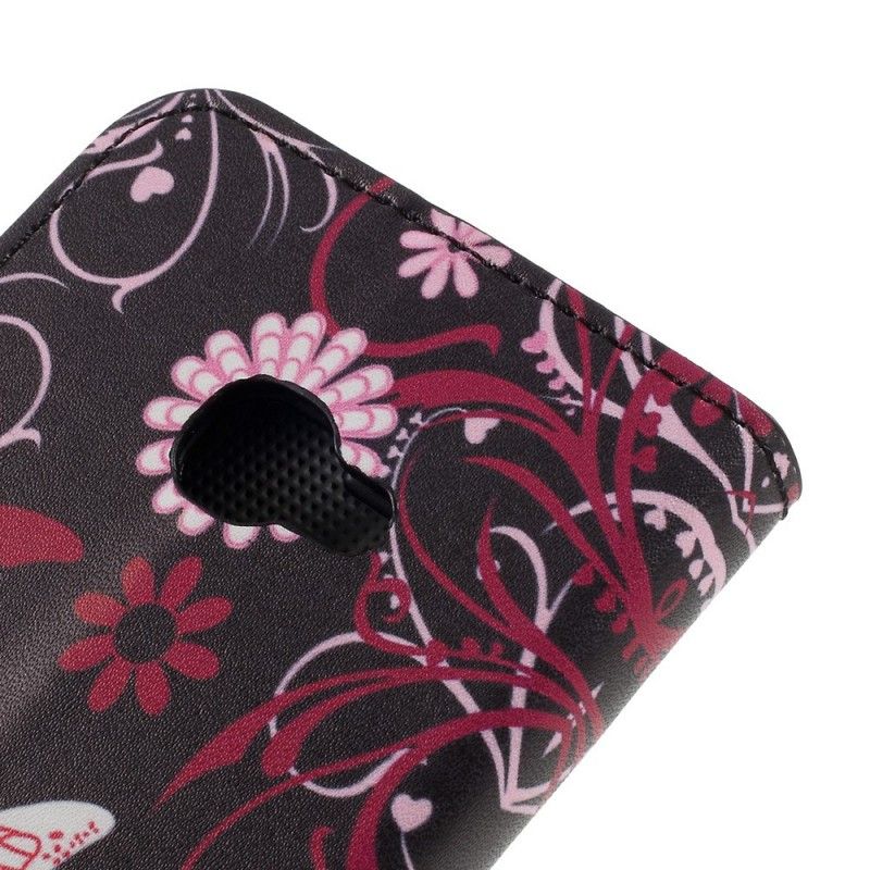 Étui Housse Samsung Galaxy Xcover 4 Papillons Et Fleurs