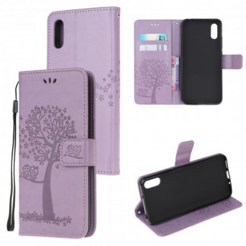 Housse Samsung Galaxy XCover 5 Arbre Et Hiboux À Lanière