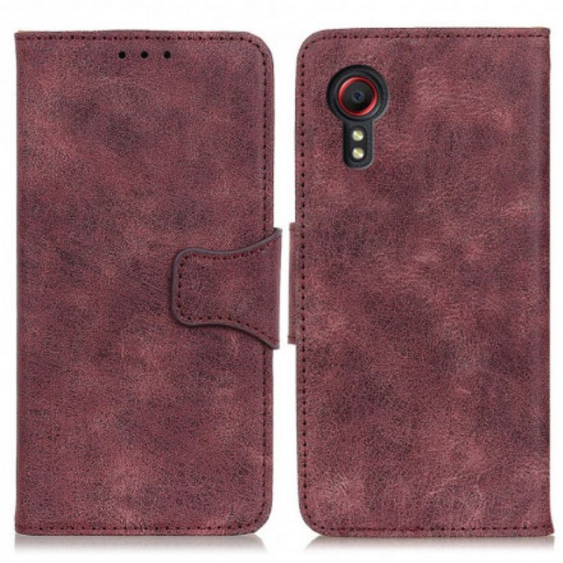 Housse Samsung Galaxy XCover 5 Cuir Fendu Vintage