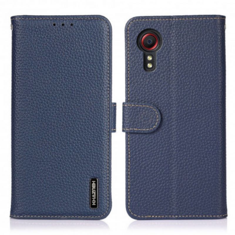 Housse Samsung Galaxy XCover 5 Cuir Litchi Khazneh