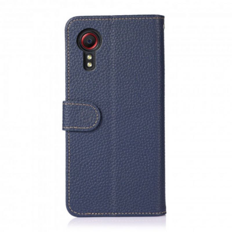 Housse Samsung Galaxy XCover 5 Cuir Litchi Khazneh