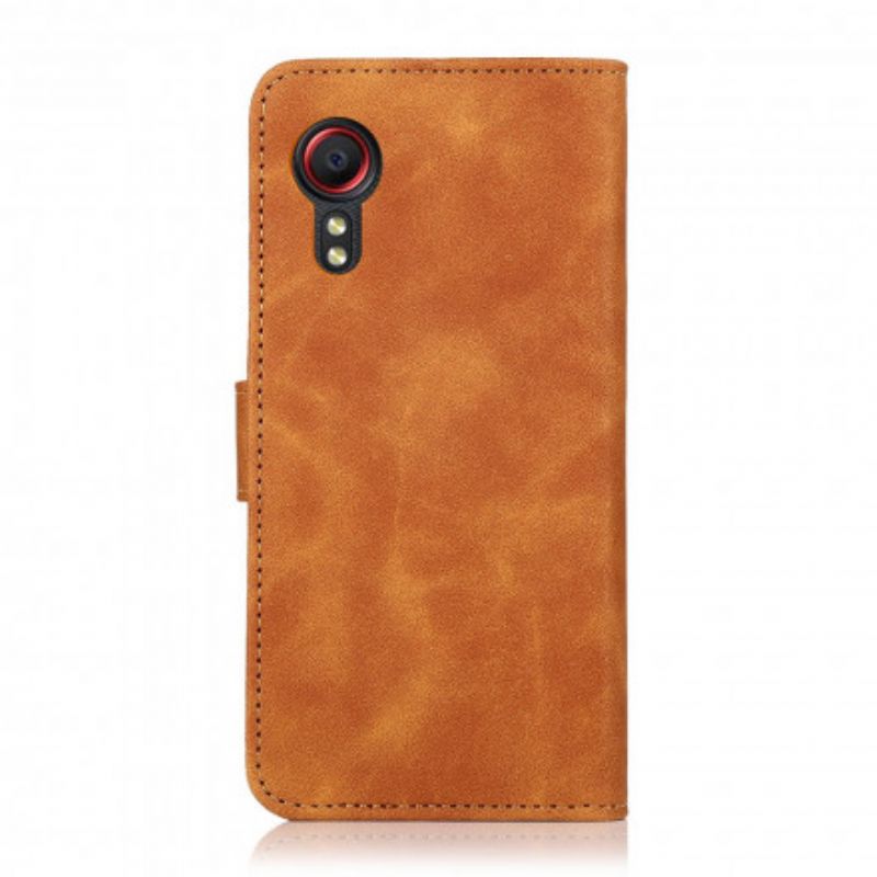 Housse Samsung Galaxy XCover 5 Effet Cuir Vintage Khazneh