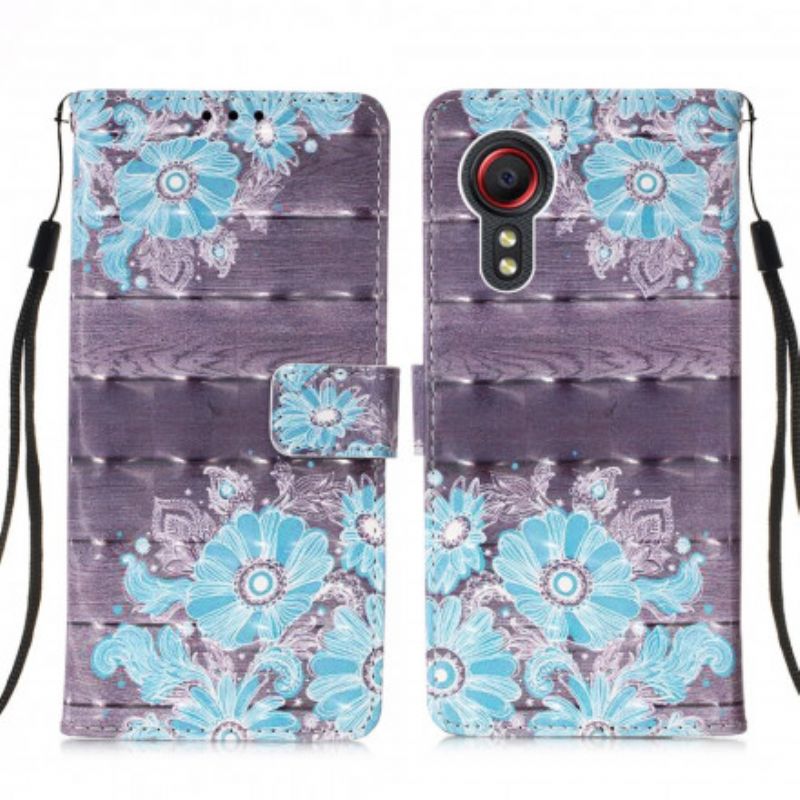 Housse Samsung Galaxy XCover 5 Fleurs Bleues