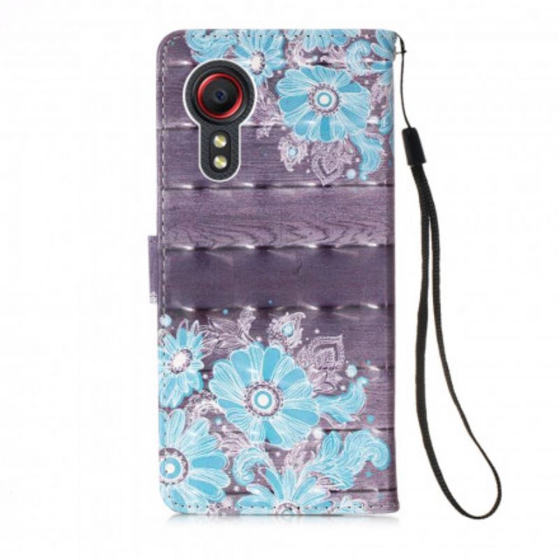 Housse Samsung Galaxy XCover 5 Fleurs Bleues