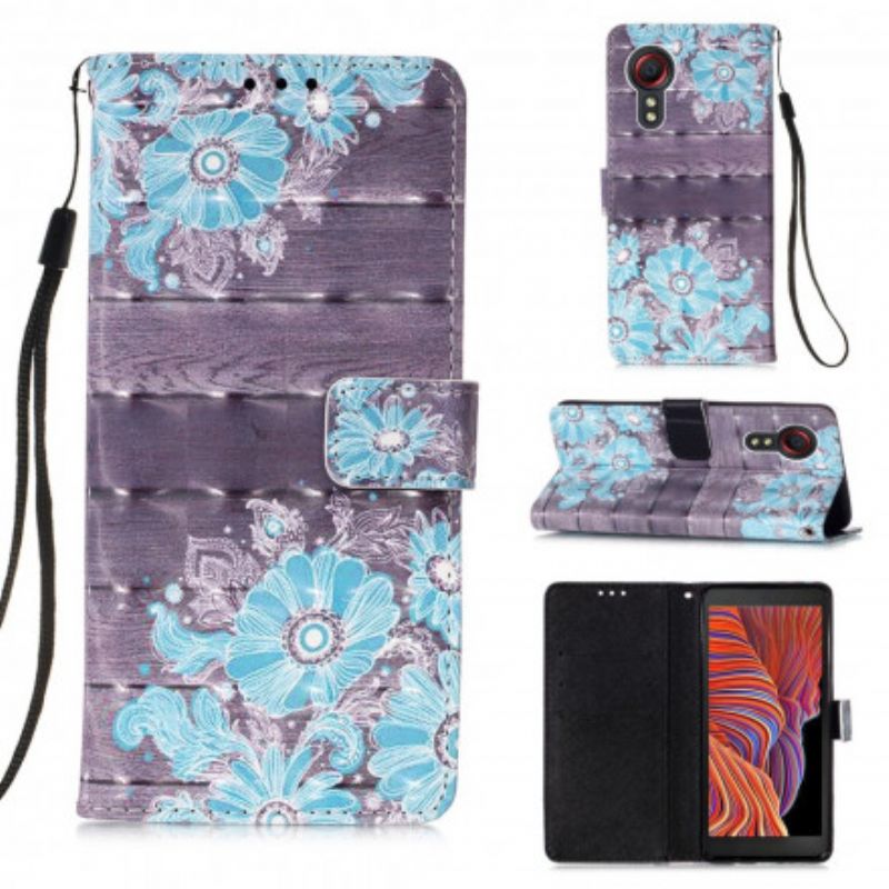 Housse Samsung Galaxy XCover 5 Fleurs Bleues