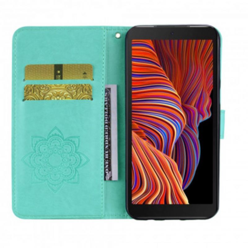 Housse Samsung Galaxy XCover 5 Hibou Mandala Et Lanière