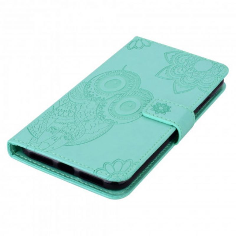 Housse Samsung Galaxy XCover 5 Hibou Mandala Et Lanière