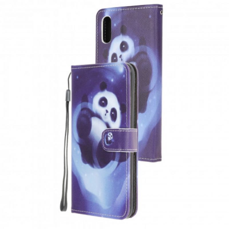 Housse Samsung Galaxy XCover 5 Panda Space À Lanière