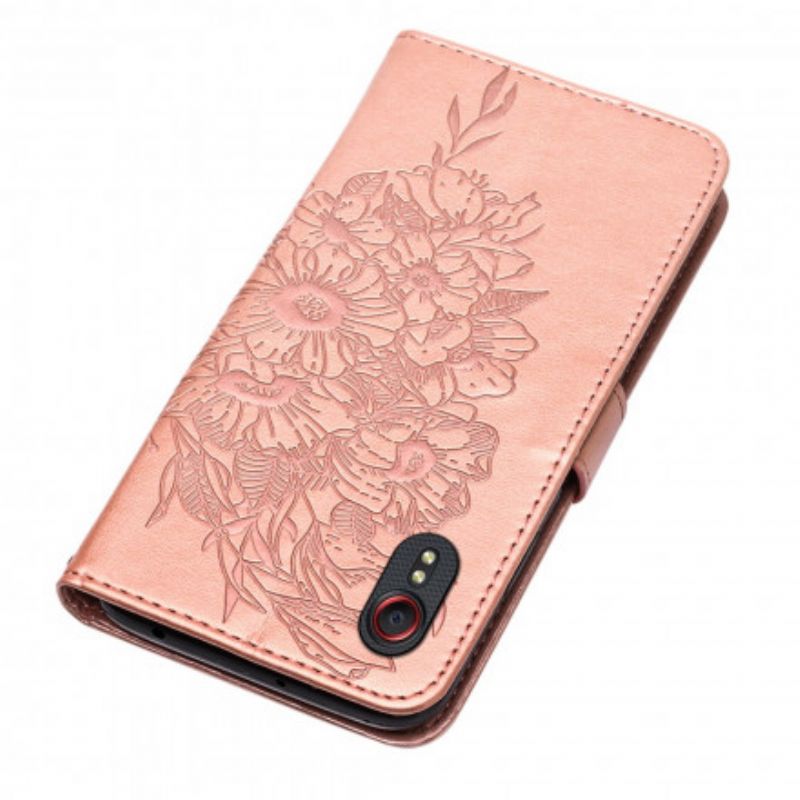 Housse Samsung Galaxy XCover 5 Papillon Design Avec Lanière