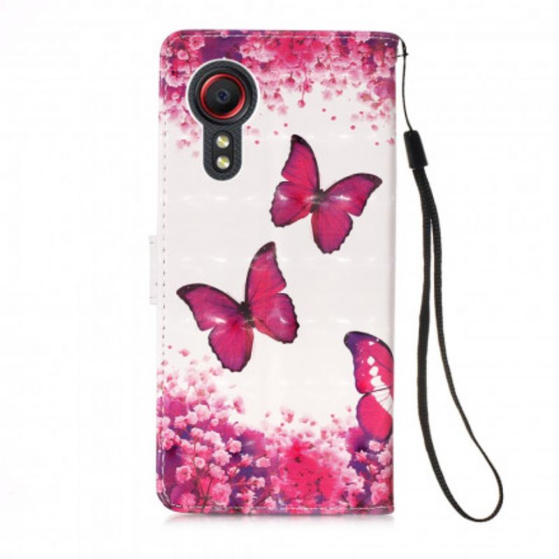 Housse Samsung Galaxy XCover 5 Papillons Rouges
