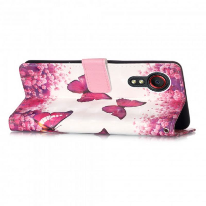 Housse Samsung Galaxy XCover 5 Papillons Rouges