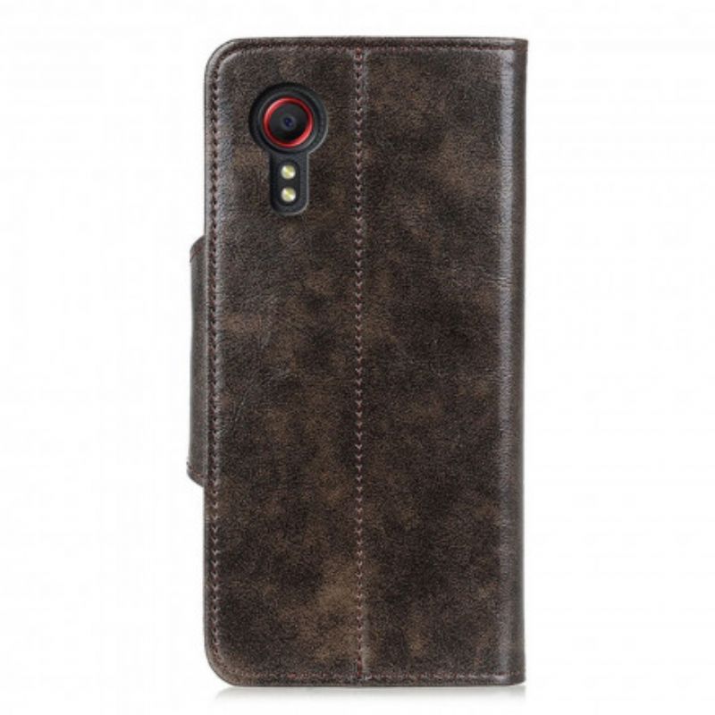 Housse Samsung Galaxy XCover 5 Simili Cuir Bouton Vintage