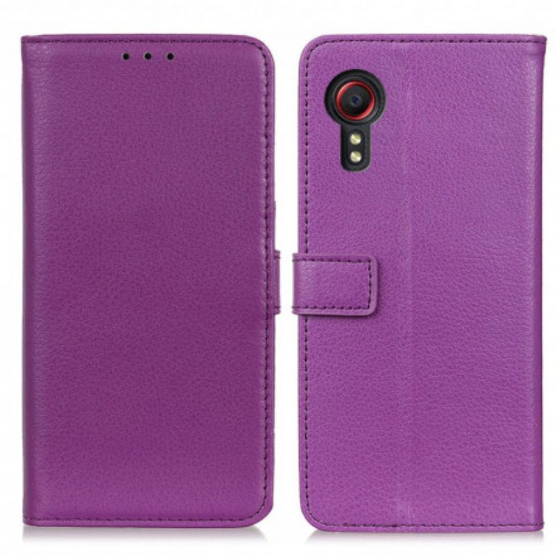 Housse Samsung Galaxy XCover 5 Simili Cuir Litchi Classique