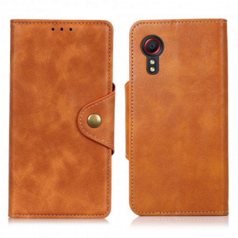 Housse Samsung Galaxy XCover 5 Simili Cuir Vintage Bouton