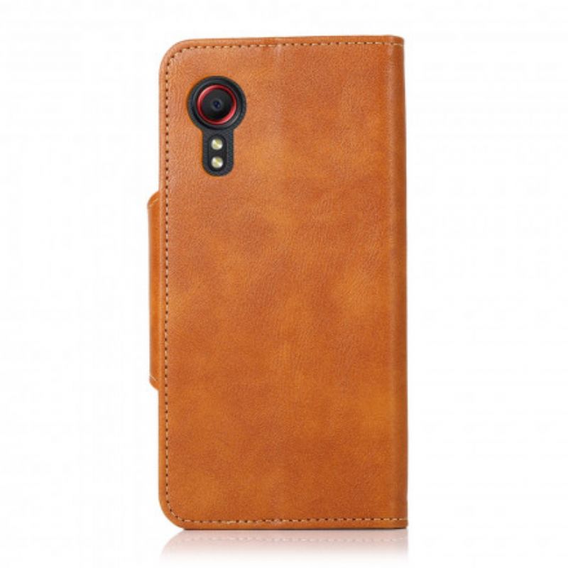 Housse Samsung Galaxy XCover 5 Simili Cuir Vintage Bouton
