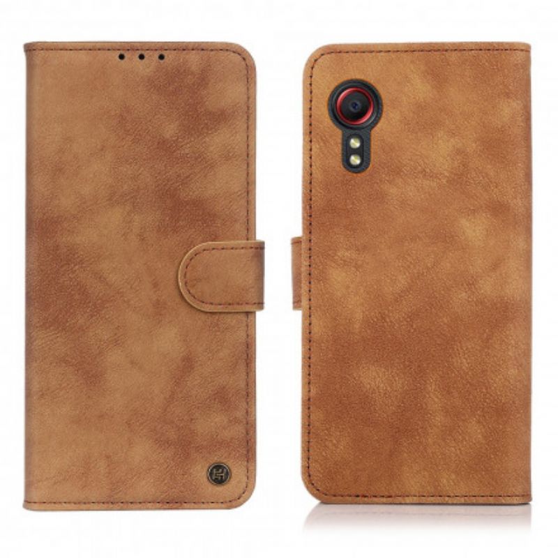 Housse Samsung Galaxy XCover 5 Style Cuir Vintage Rivet