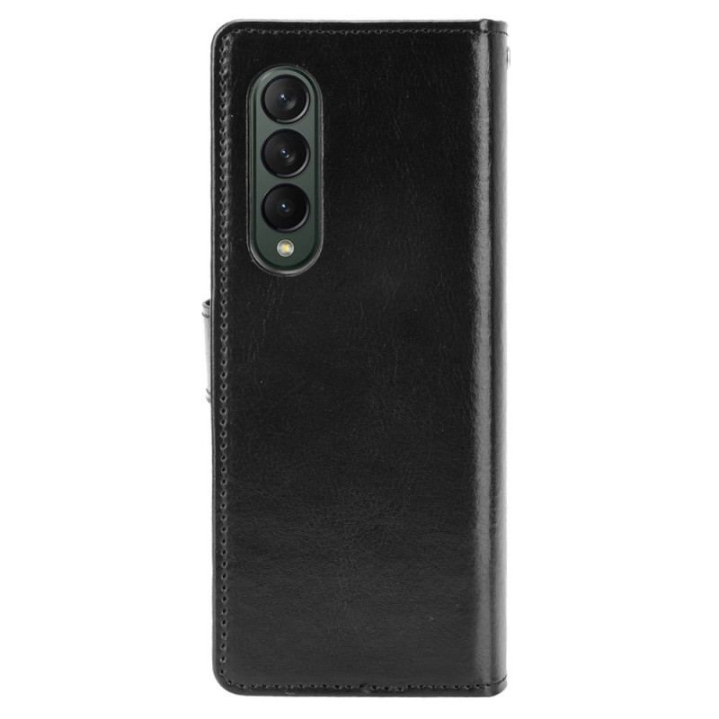 Housse Samsung Galaxy Z Fold 4 Classique à Lanière Simili Cuir Lisse