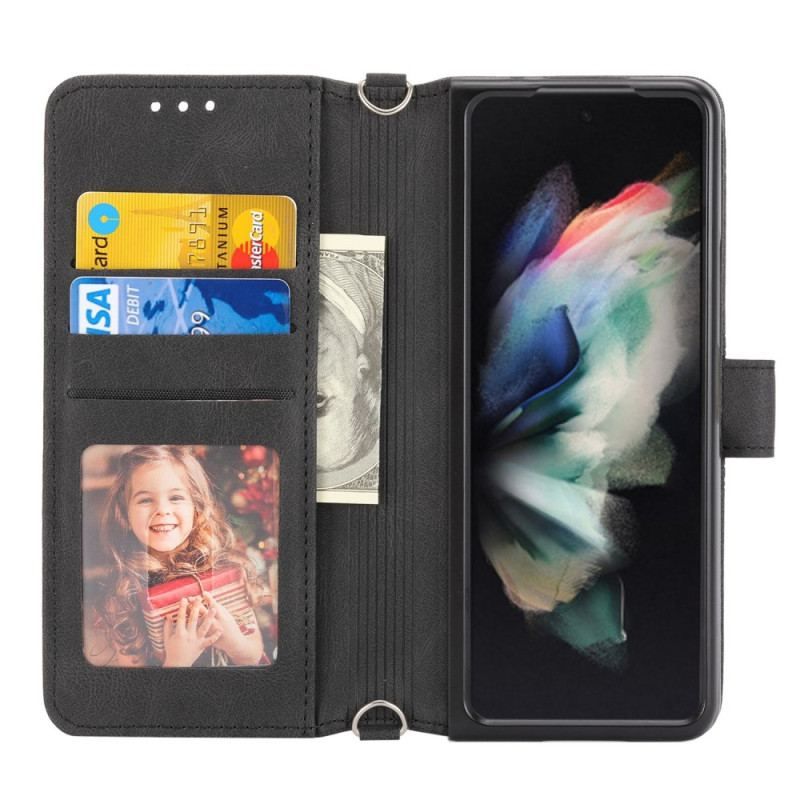 Housse Samsung Galaxy Z Fold 4 Simili Cuir Belt Motif