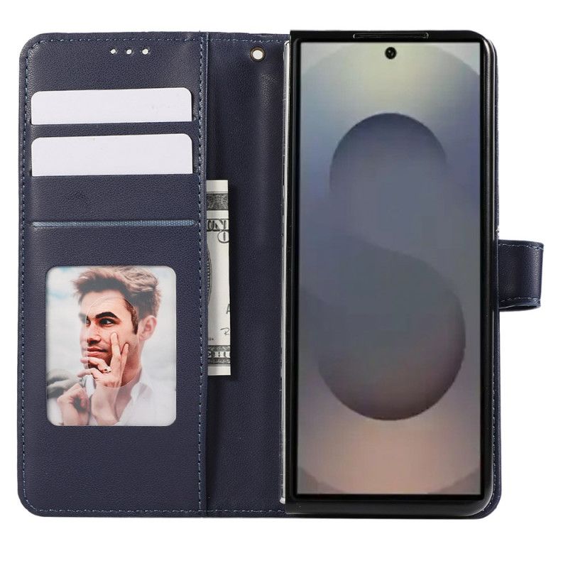 Housse Samsung Galaxy Z Fold 7 Motif Gaufré avec Lanière