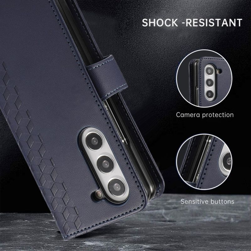 Housse Samsung Galaxy Z Fold 7 Motif Gaufré avec Lanière