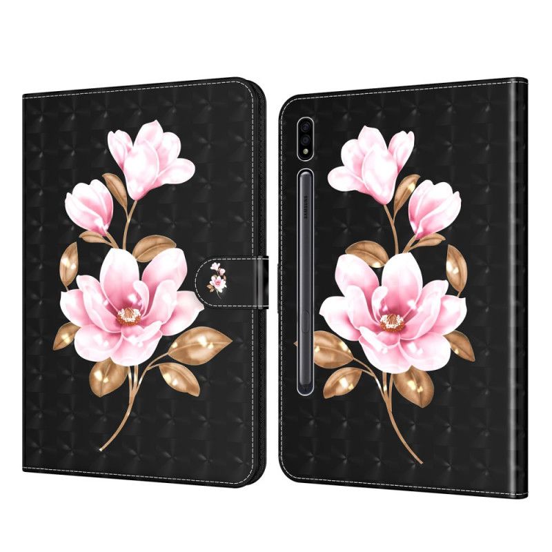 Housse Simili Cuir Samsung Galaxy Tab S7 Fleurs D'arbre