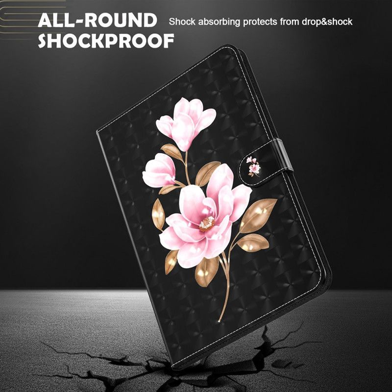 Housse Simili Cuir Samsung Galaxy Tab S7 Fleurs D'arbre