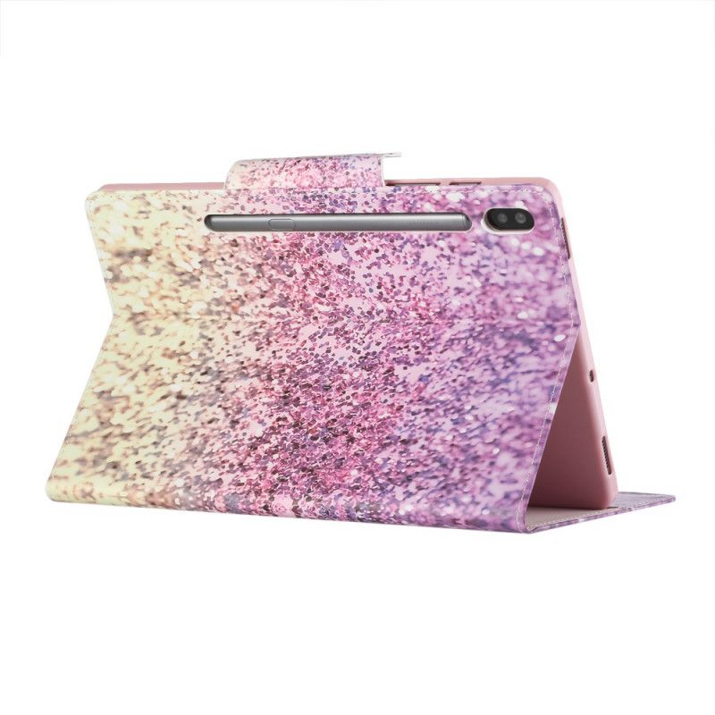 Housse Simili Cuir Samsung Galaxy Tab S7 Plus Paillettes Scintillantes