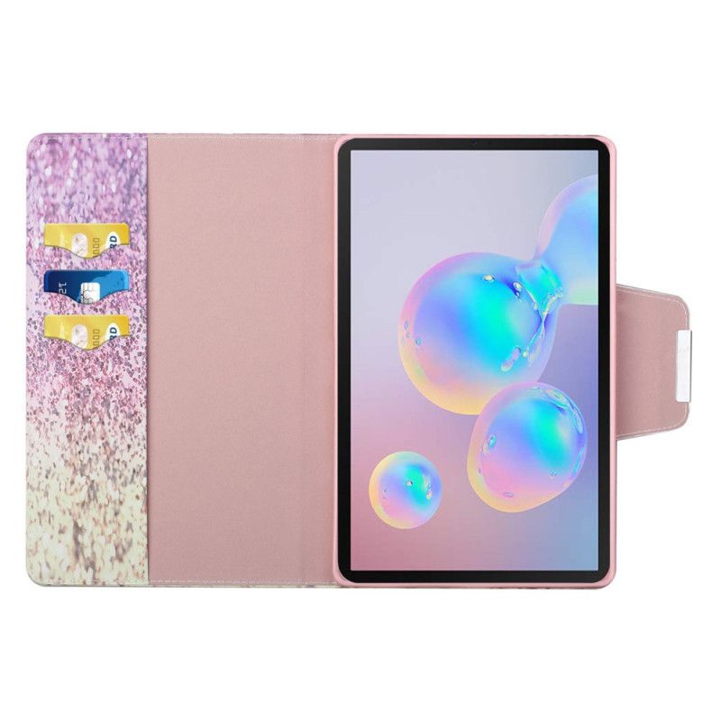 Housse Simili Cuir Samsung Galaxy Tab S7 Plus Paillettes Scintillantes