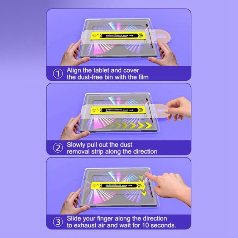 Protection en Verre Trempé pour Écran Samsung Galaxy Tab S10 Lite / S10 FE / S9 / S9 FE / S8 / S7 HD avec Outil Anti-Poussière