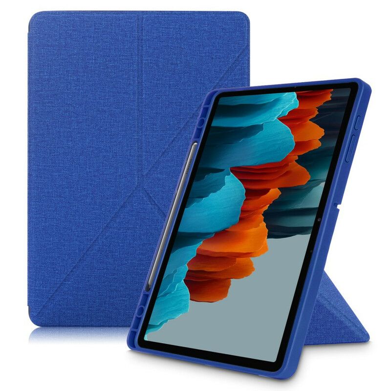 Smart Case Coque Pour Samsung Galaxy Tab S7 FE Texture Tissu Origami