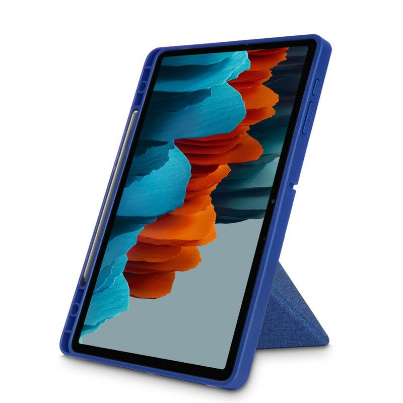 Smart Case Coque Pour Samsung Galaxy Tab S7 FE Texture Tissu Origami