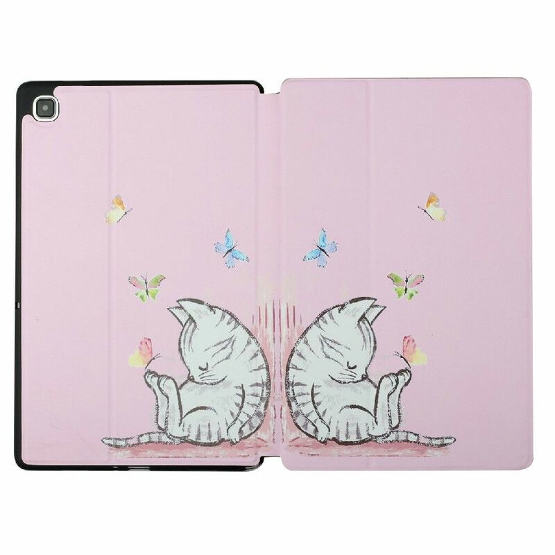 Smart Case Coque Samsung Galaxy Tab A7 Lite Deux Volets Chaton Dormant