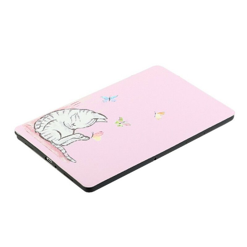 Smart Case Coque Samsung Galaxy Tab A7 Lite Deux Volets Chaton Dormant