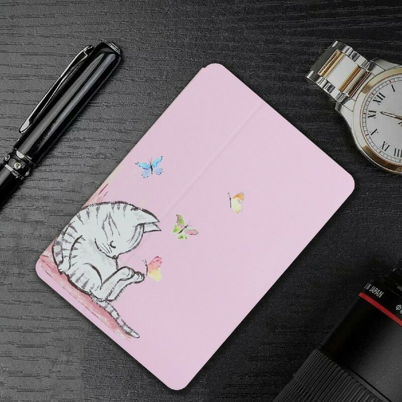 Smart Case Coque Samsung Galaxy Tab A7 Lite Deux Volets Chaton Dormant