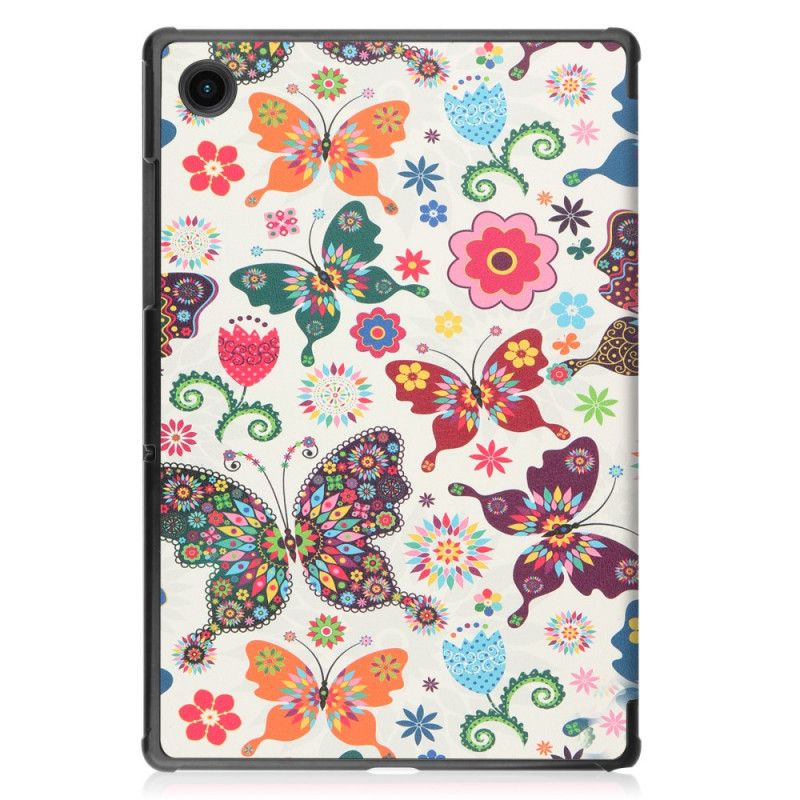 Smart Case Coque Samsung Galaxy Tab A8 (2021) Renforcée Papillons Et Fleurs