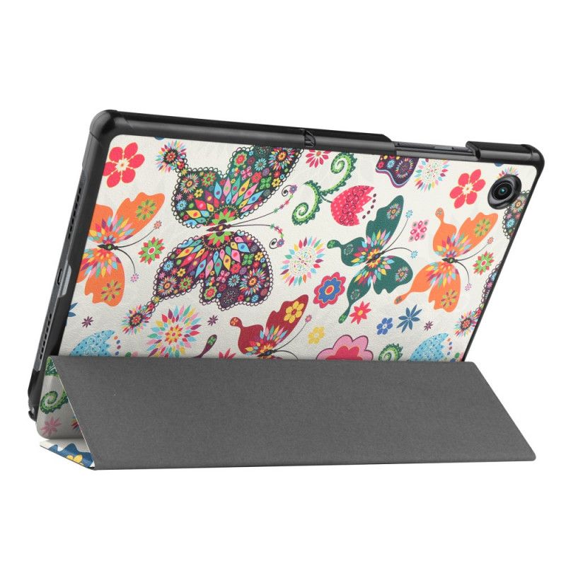 Smart Case Coque Samsung Galaxy Tab A8 (2021) Renforcée Papillons Et Fleurs