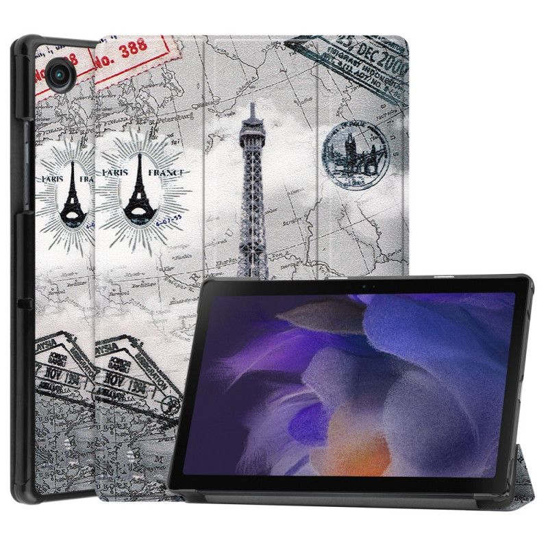 Smart Case Coque Samsung Galaxy Tab A8 (2021) Renforcée Tour Eiffel Rétro