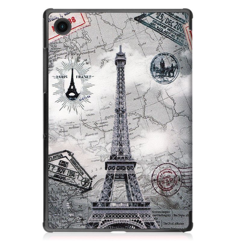 Smart Case Coque Samsung Galaxy Tab A8 (2021) Renforcée Tour Eiffel Rétro