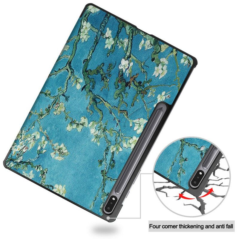 Smart Case Coque Samsung Galaxy Tab S7 FE Porte-stylet Branches