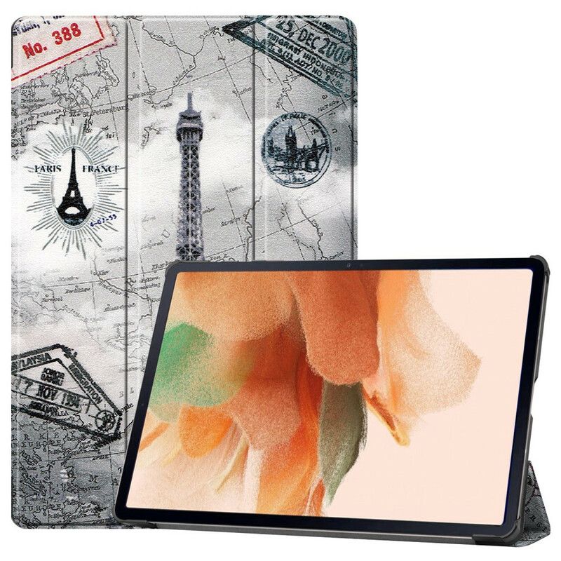 Smart Case Coque Samsung Galaxy Tab S7 FE Tour Eiffel Porte-stylet