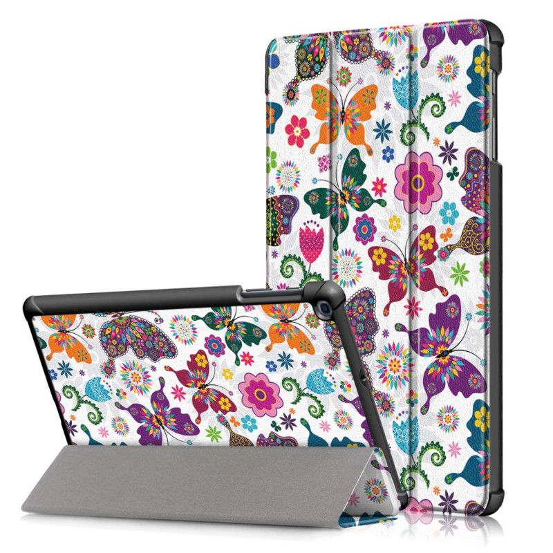 Smart Case Samsung Galaxy Tab A 10.1 (2019) Renforcée Papillons Et Fleurs