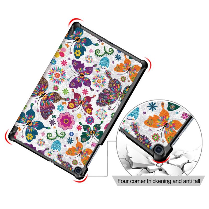 Smart Case Samsung Galaxy Tab A 10.1 (2019) Renforcée Papillons Et Fleurs