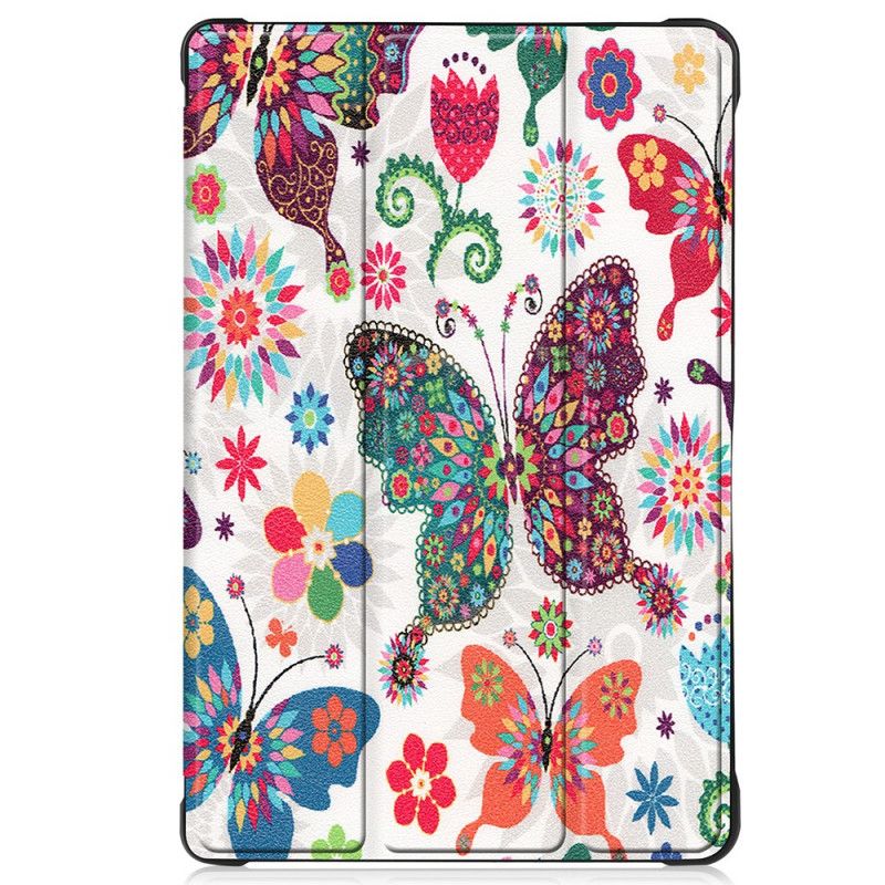 Smart Case Samsung Galaxy Tab A7 (2020) Renforcée Papillons Et Fleurs